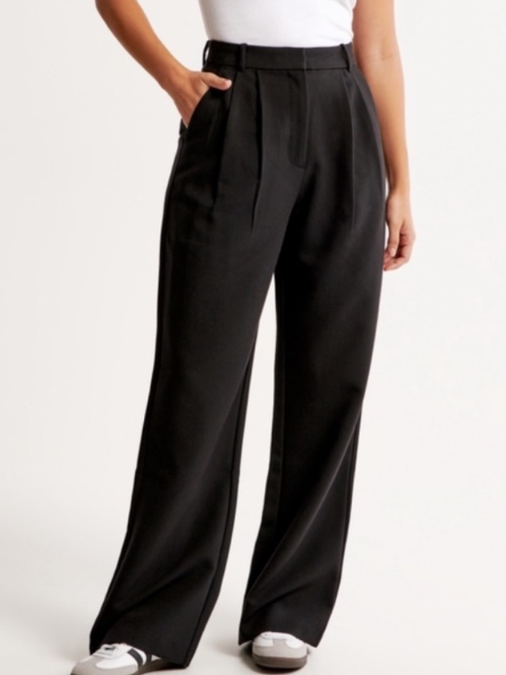 Abercrombie & Fitch Curve Love Wide-Leg Black trousers Women’s Size 26 2L